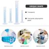 NUOLUX Plastic Graduated Cylinders 4 Piece Set 10ml 25ml 50ml 100ml(Transparent)