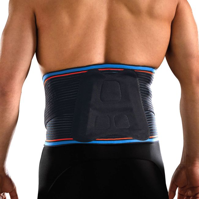 THUASNE Lumbar support belt Sport - black/blue/orange - Size XXL - 122 to 140 cm