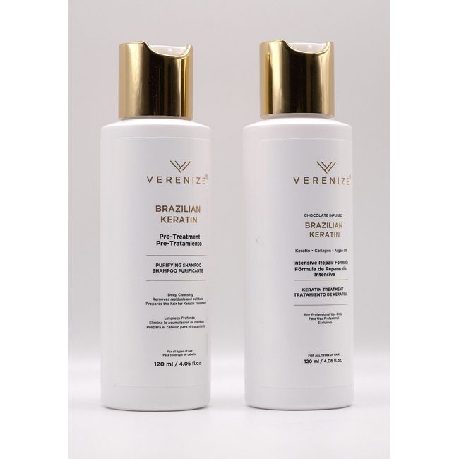 Keratin Treatment, Hair Straightener, Brazilian Blowout  2 x 120ml by VERENIZE.