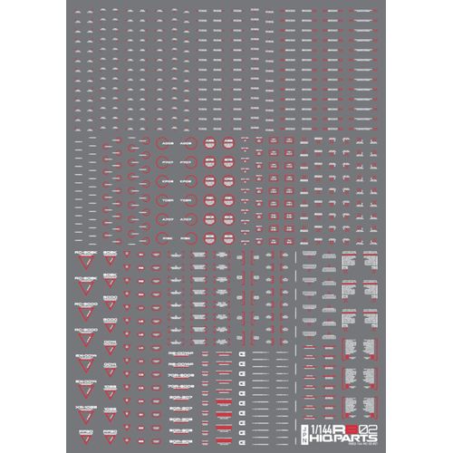 Haikyu Parts 1/144 RB02 Caution Decal White & Red 1pc Plastic Model Decal RB02-144WAR