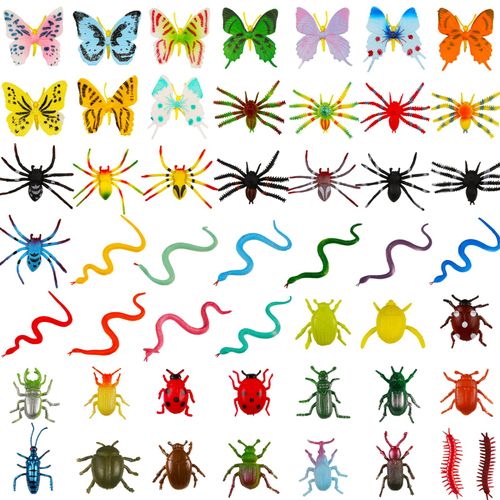100 Pcs Realistic Mini Bugs Toy, Plastic Insects Figurines For Kid Children Toddler, Fake Play Bug For Insect Themed Garden Party, Halloween Goody Bag Filler, Christmas Stocking Stuffers, Cake Topper
