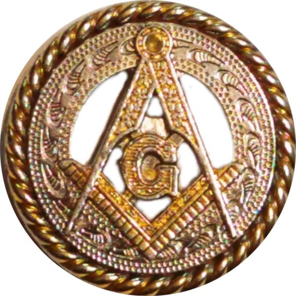 Decorative Masonic Concho, Mason Square and Compass 1 1/4 Diameter Screw Back Concho