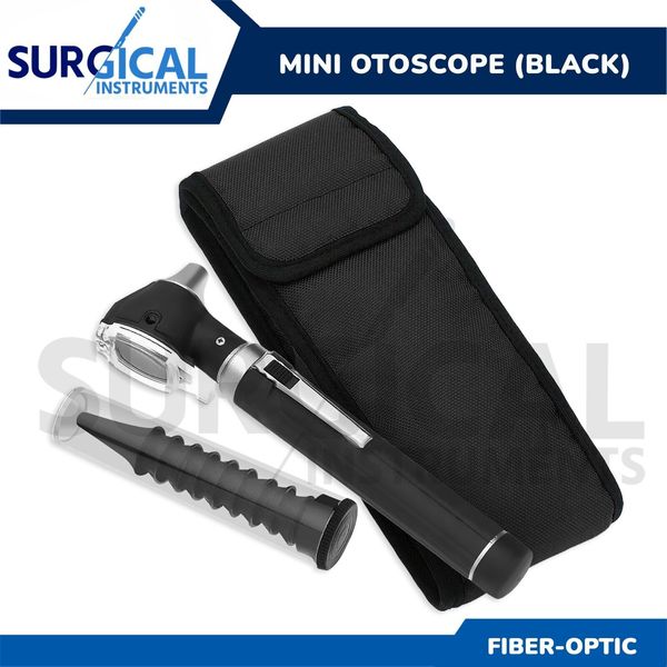 Fiber Optic Mini Otoscope Black Color (Diagnostic Set) High-Quality Material