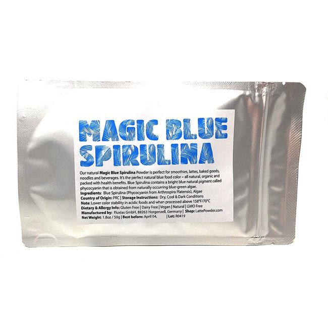 Magic Blue Spirulina Powder - Organic Natural Blue Food Coloring | Vibrant Natural Blue Phycocyanin - Intense Blue Color 100% Natural No Fishy