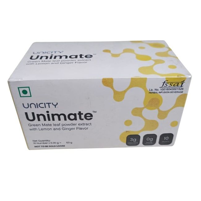 3XUnicity Pure Unimate Green Leaf  Powder Extract Lemon Ginger Flavour 30sachets