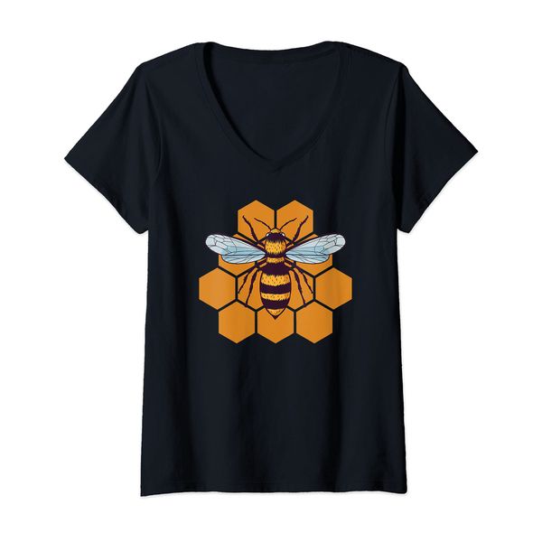 Womens BEE HIVE Beekeeper Bees Meme V-Neck T-Shirt