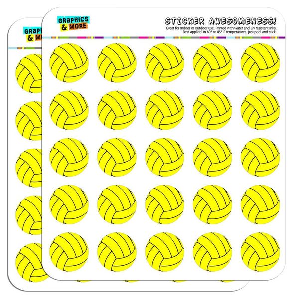 Water Polo Ball 1" Planner Calendar Scrapbooking Crafting Stickers - Opaque