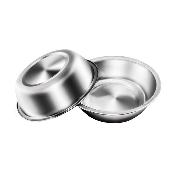 Dog Bowl, Stainless Steel Pet Bowls Set of 2, Non Spill Water Dog Bowl for Small Dog and Cat, Replacement Kitten Food Bowls (12cm/4.7in)