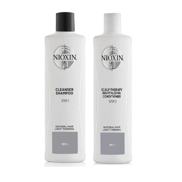 Nioxin System 1 Cleanser Shampoo & Scalp Therapy Conditioner 16.9oz Duo