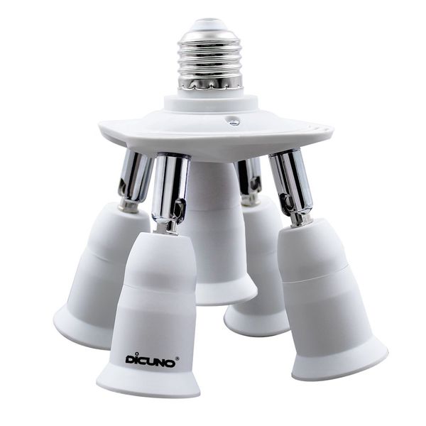 DiCUNO LED Bulb, 5 Branch Socket, E26 Base, Adjustable Illumination Angle