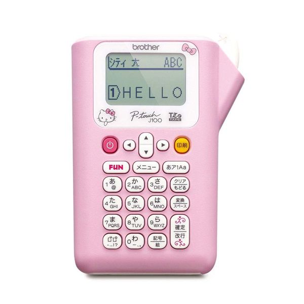 Brother Industries PT-J100KTP Label Maker, P-Touch, Kitty Pink (0.14 - 0.47 inch (3.5 - 12 mm) Width, TZe Tape)