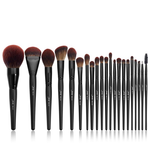 Jessup Pinselset Makeup Pinsel Makeup Brushes Set Schminkpinsel Set Kosmetikpinsel Augenpinsel Gesichtpinsel Lidschattenpinsel Synthetische Haare 21pcs Schwarz T271