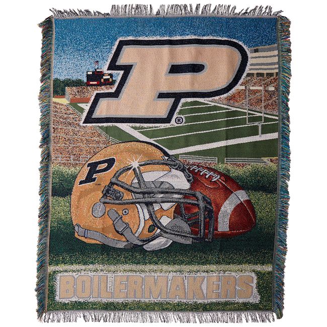 Northwest NCAA Purdue Boilermakers Unisex-Adult Woven Tapestry Throw Blanket, 48" x 60", Home Field Advantage