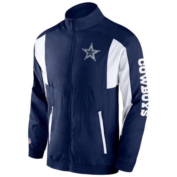Dallas Cowboys Foundation Crinkle Track Jacket, navy