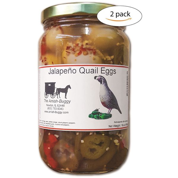 The Amish-Buggy Jalapeno Quail Eggs, 2 jars 16 Ounce