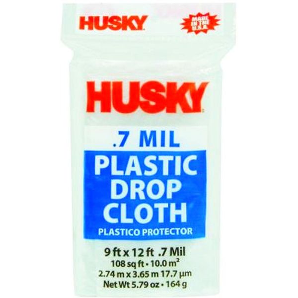 0.7 mil 9'x12' ft Clear PLASTIC PAINTER DROP CLOTH Sheeting Painting HUSKY 00954