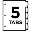 Avery® Big Tab™ Write & Erase Durable Plastic Dividers, 8 1/2" x 11", Multicolor Brights, 5-Tab
