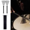 2 Pcs Drum Brushes Retractable Wire Brushes Jazz Wire Brush with Comfortable Rubber Handles for Drum Set