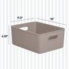 Superio 15L Medium Ribbed Storage Bin- Plastic Storage Bin  (4 Pack, Taupe)