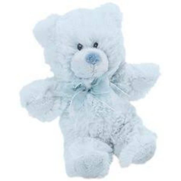 Super Soft Teddy Rattle In Blue Approx 7"