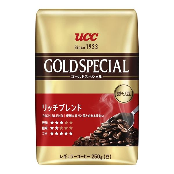 UCC Gold Special Fried Beans Rich Blend 8.8 oz (250 g) Regular Coffee (Beans) x 3 Pieces