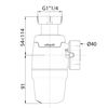 Wirquin 30722144 Sink Siphon Neo D40, White