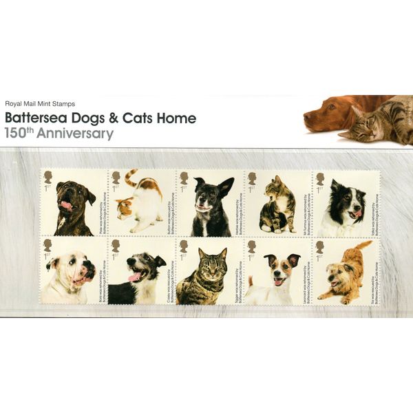 Battersea Dogs & Cats Home Presentation Pack Stamps
