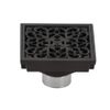 4 in. Watercourse Scroll Square Grid Shower Drain, Oil Rubbed Bronze