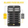 Blade Fuse Box Block Holder Block with LED Indicator 12V Universal 12 Way