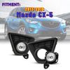 Clear Fog Lights for 2013-2016 Mazda CX-5 Replace Lamps Wring Switch Kit Pair