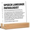Nurawo Acrylic Speech Language Pathologist Desk Decor, 4 x 4 Inches