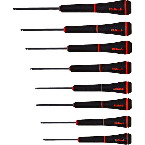 EKLIND 92500 PSD Ball-Hex (allen) Precision Screwdriver - 8pc set SAE Inch Sizes .050-5/32