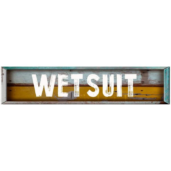 Wetsuit Rectangle Rustic Painted Wood Look Magnet for use on Any Steel Surface