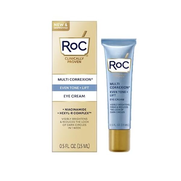 RoC Multi Correxion 5 in 1 Anti-Aging Eye Cream for Puffiness, Under Eye Bags & Dark Circles, Skin Care Treatment with Shea Butter, 0.5 Fl Oz (Packaging May Vary)
