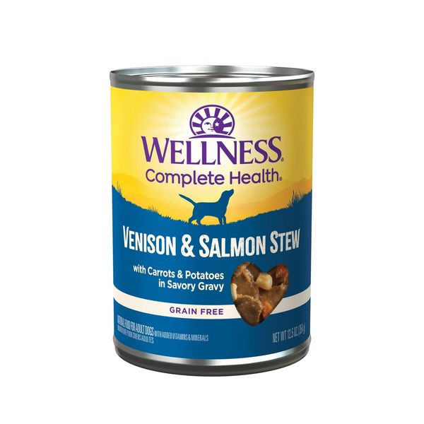 Wellness Thick Chunky Natural Grain Free Canned Dog Food Venison 12.5-Ounce Can