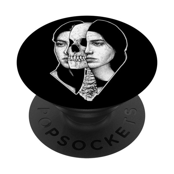Skull Girl Creepy Dead Inside PopSockets Adhesive PopGrip