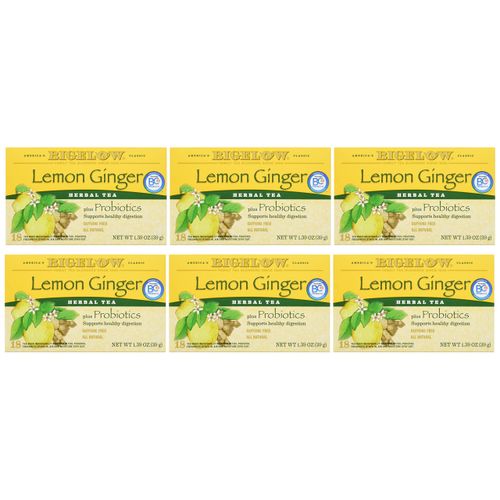 Bigelow Herbal Lemon Ginger Tea, 1.39 Ounce (Pack of 6)
