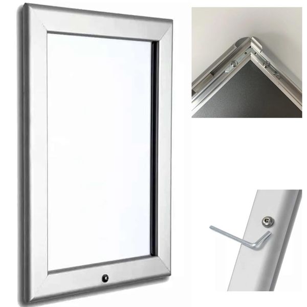 A4 A3 A2 and A1 Aluminium Silver Lockable Outdoor Snap Frames/Poster Holder (1, A3 X SILVER LOCKABLE)