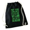 Flox Creative Black Drawstring Bag Chocolate Eggs be Vegan this Easter Season