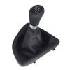 L & P Car Design for 1 Series E81 E82 E87 E88 6-Speed Gear Knob and Gaiter Set with Frame, Black/Silver