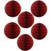 6-pack 5 Inch Maroon Honeycomb Tissue Paper Balls