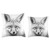 Fox Pencil Sketch Throw Pillow