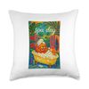 Funny Lion Spa Bath Painting Throw Pillow