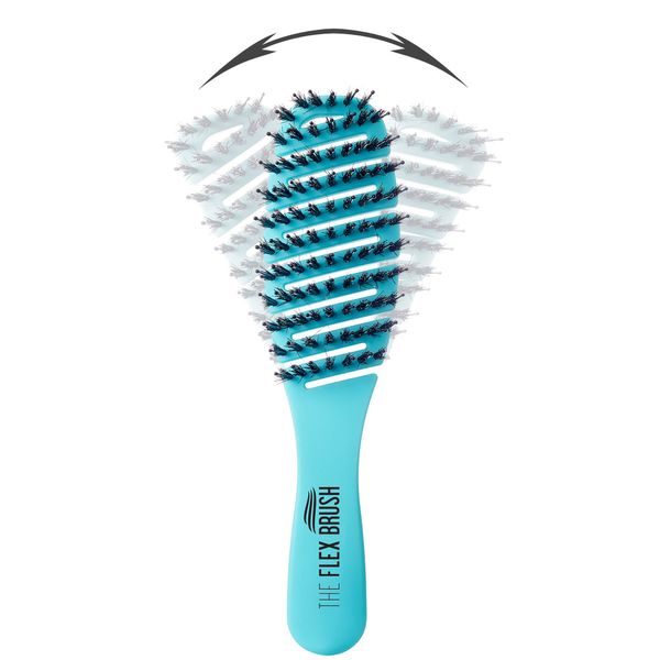 THE FLEX BRUSH PETITE BOAR/NYLON MIX (BLUE)