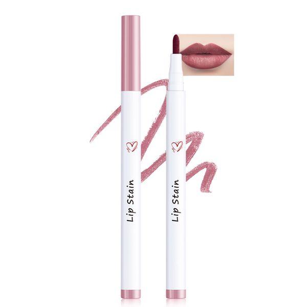 Lip Liner Stain Marker Pen-1Pcs Rose Liquid Lip Tint Lipgloss, Longlasting Waterproof Quick Dry Lipstick Lipcolor, Precise Chisel Tip Smooth Lip Gloss Pencil, Lip Makeup Lipstain Pen for Women-03