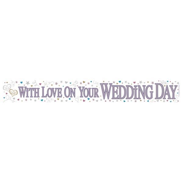HOLOGRAPHIC FOIL WEDDING DAY BANNER
