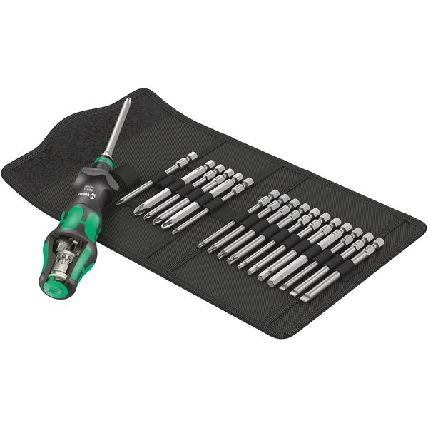 Wera '05057482001 Kraftform Kompakt Turbo 1 Getriebe-Schraubendreher-Satz, 19-teilig