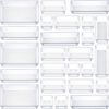 25 PCS Clear Plastic Drawer Organizers Set, 4-Size Versatile Bathroom and Vanity