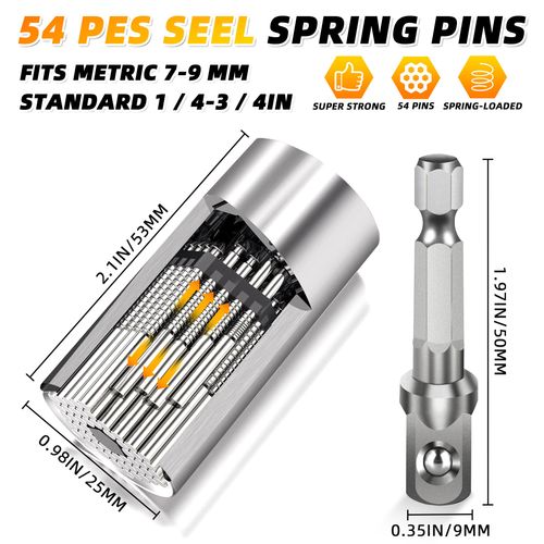Super Universal Socket Tools Gifts for Mens Fathers Day Dad Gifts from Daughters Son Kids Wife Universal Socket Power Drill Adapter (7-9MM) Cool Tools Gadgets for Men Birthday gifts for Women Men (1)