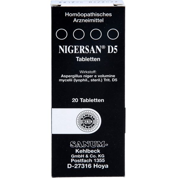 SANUM-KEHLBECK Nigersan D5 Tabletten, 20 St. Tabletten